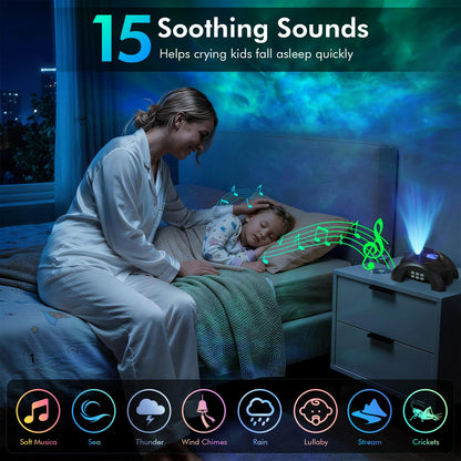 Rossetta Dual Lens Galaxy Projector, Star Projector for Bedroom with 58 Light Effects, Night Light Projector with White Noise & Bluetooth Speaker, Remote Timer, Room Decor Gift for Kids Adults Teens