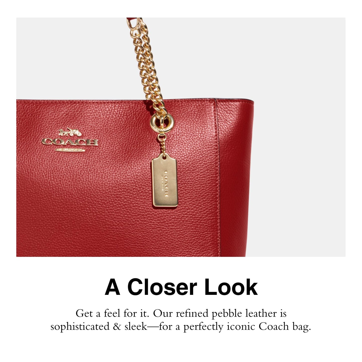 COACH Cammie Chain Tote, Red Apple