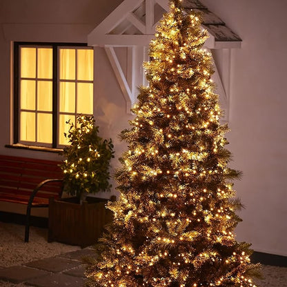 Dazzle Bright Warm White Christmas String Lights, 164ft 2000 LED Waterproof Green Wire Fairy Lights with 8 Modes, Outdoor Lights for Xmas Tree Holiday Wedding Party Christmas Decorations
