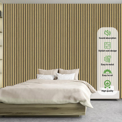Wood Panels for Wall, 4 Pack 54" x 23.6" Acoustic Wall Panels, Wood Slat Wall Panel, Soundproof 3D Fluted Panels for Interior Wall Decor, Living Room, Bedroom, Oak