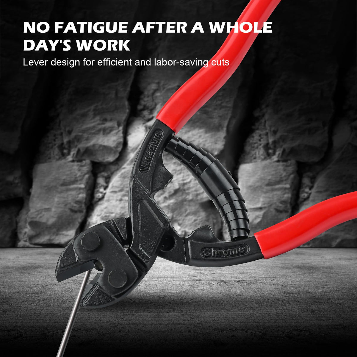 TOOLEAGUE 8-inch Mini Bolt Cutter with Recess and Spring,CR-V Blade, Security Lock,Compact Bolt Cutters with Comfortable Grip,Easily Cut Locks, Barbed Wire, Thick Wire,Rods, Chain