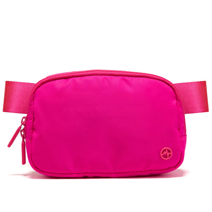 Pander Two Way Zipper Fanny Pack Nylon Everywhere Belt Bag for Women, Water Repellent Waist Packs, Crossbody Bags with Adjustable Strap (Black).