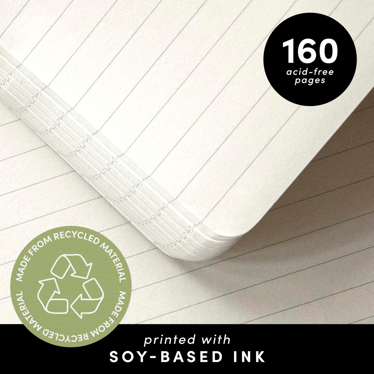 PAPERAGE Recycled Lined Journal Notebook, (Rose), 160 Pages, Medium 5.6 in x 8 in - 100 GSM Thick Paper – College Ruled, Hardcover Journaling Notebook for Work, School & Note Taking