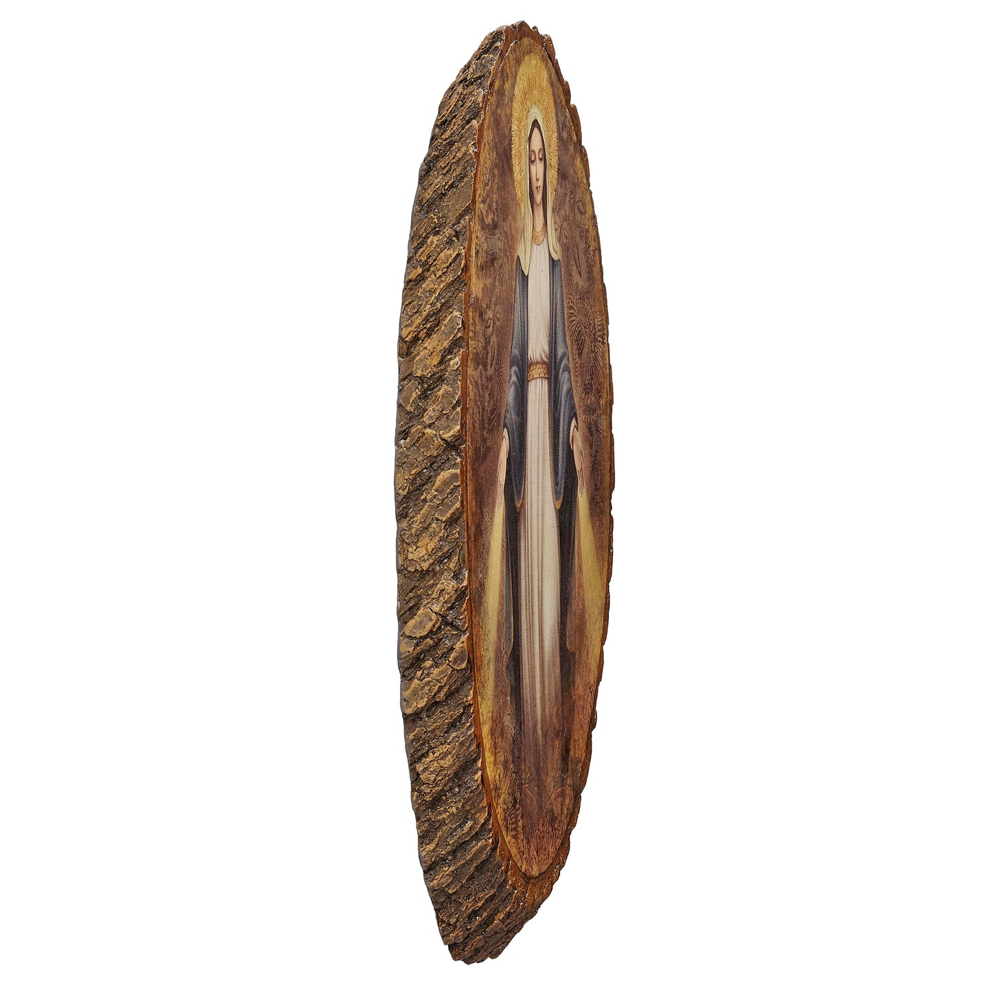 Roman Joseph's Studio Our Lady of Grace Wood Decorative Plaque, 12.25-inch Height, Polyresin, Religious Decoration