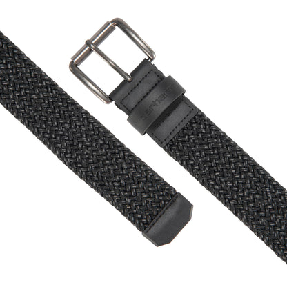 Carhartt Men's Durable Nylon Webbing Belts, W/a Slim Profile Design, Black, Large