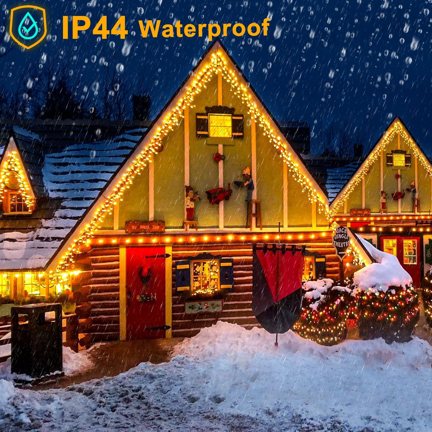 Warm White Christmas Lights Outdoor - 99ft 1216 LED 8 Modes Hanging Dripping Icicle String Lights with 228 Drops, Plug in Waterproof Timer Memory for House Home Holiday Yard Wedding Party Indoor