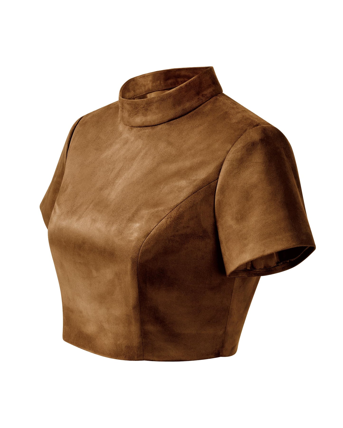 JW PEI Women's Grace Faux Suede Crop Top and Mini Skirt Set - Camel
