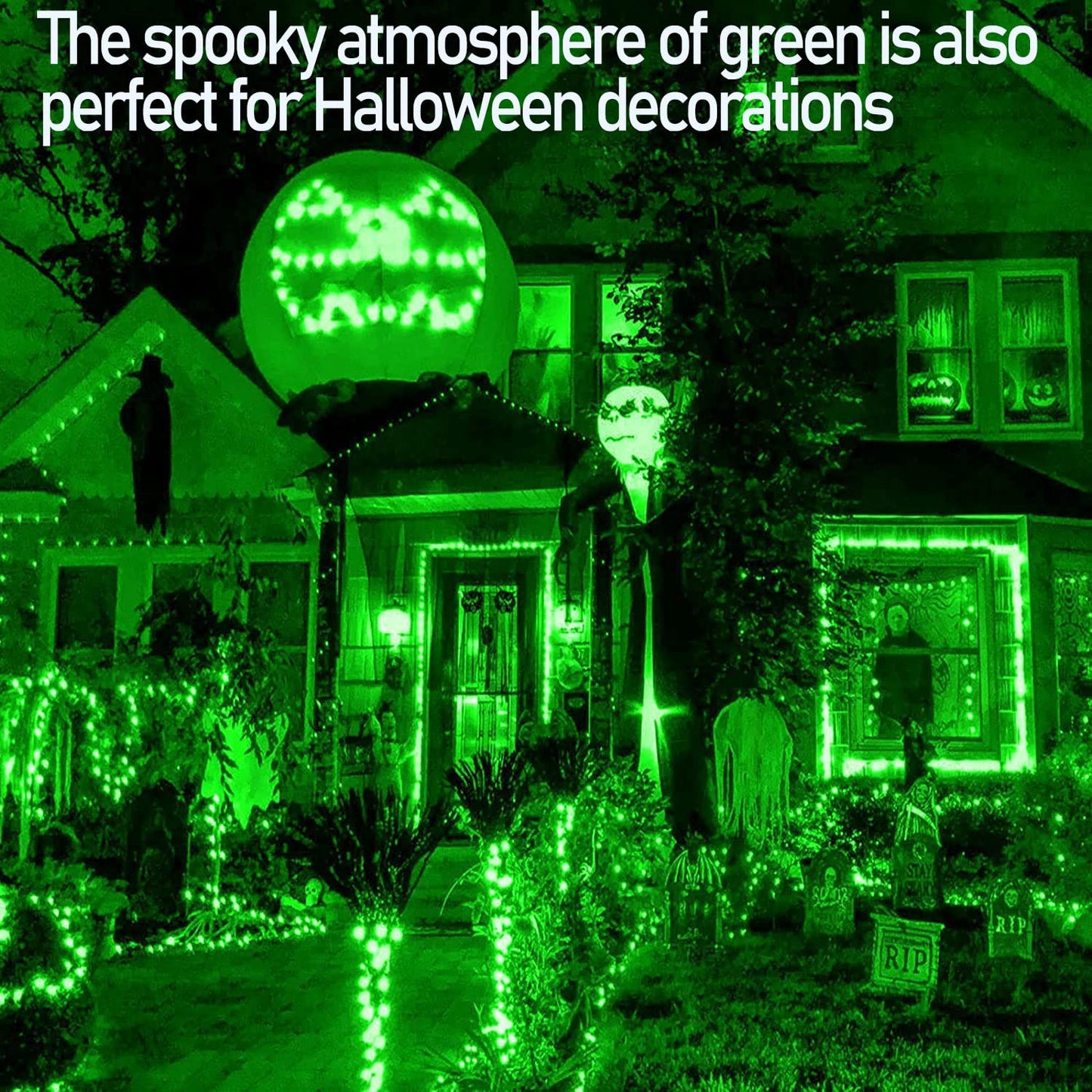 HISHINY Christmas Net Lights Outdoor, 5ftx5ft 100LED Green Wire, Connectable Bush Mesh Net Lights String for Christmas,St. Patrick's Day Party,Shrub,Yard,Tree (Green)