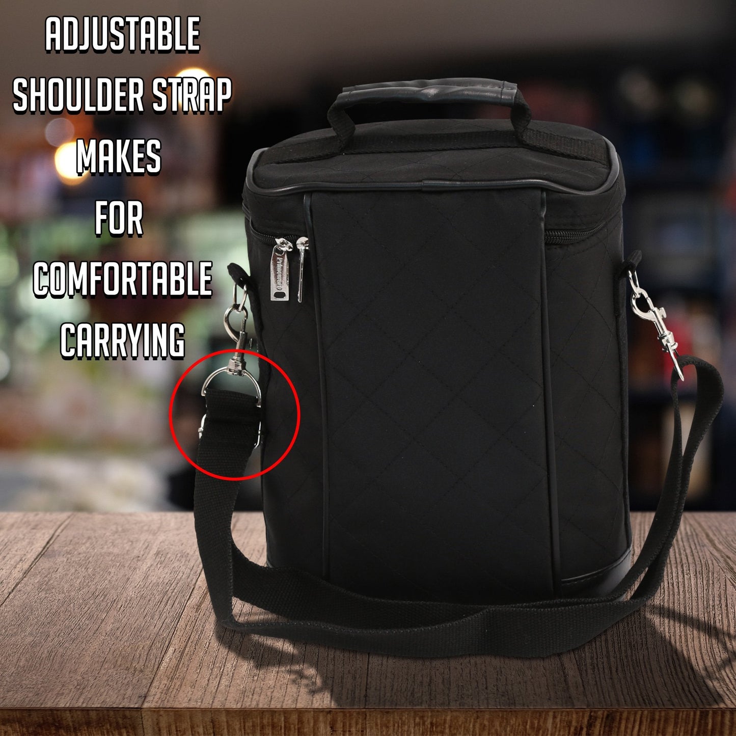 Primeware 6 Pack Bottle Beer Bag Extra Thick Insulation Keeps Drinks Cold Multi-Use for Water, Beer, Coffee or Any Other Beverage, BYOB & Barbecues (Black)