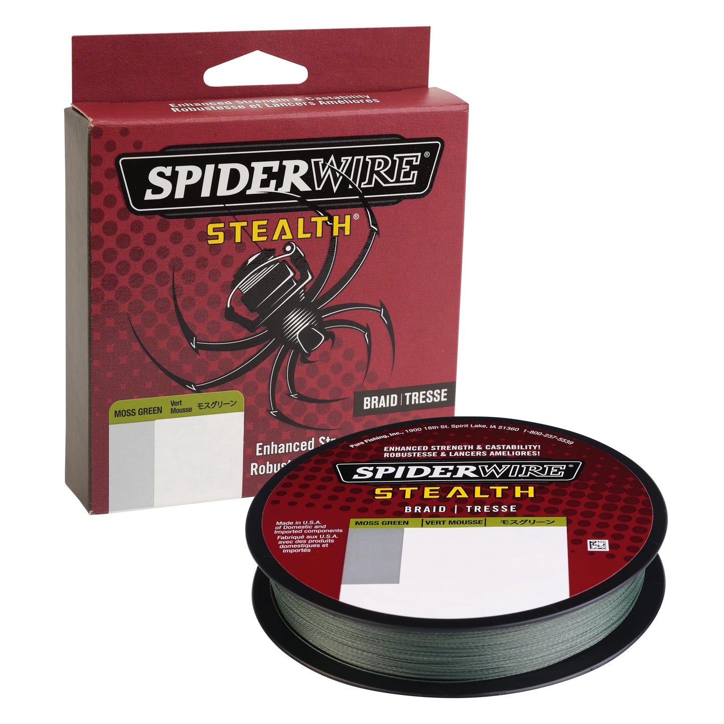 SpiderWire Stealth® Superline, Moss Green, 8lb | 3.6kg, 300yd | 274m Braided Fishing Line, Suitable for Freshwater and Saltwater Environments