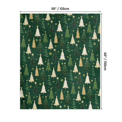 Horaldaily Christmas Flannel Blanket Throw, Christmas Green Tree Soft Fuzzy Plush Cozy Fleece Blankets for Couch Sofa Bed Lounging, Ideal Gifts for Kids Adults Wife Self, 50x60
