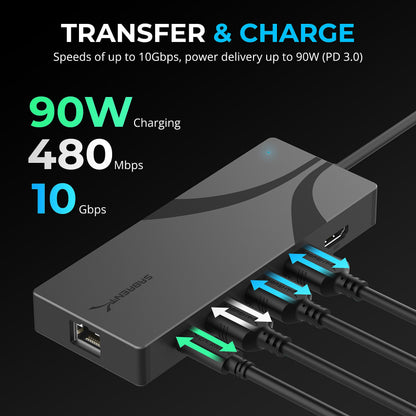 SABRENT 4-Port USB 3.0 Hub with Individual LED Power Switches - Slim, Portable Design - 2 Ft Cable - Fast Data Transfer - Compatible with Mac & PC (HB-UM43)