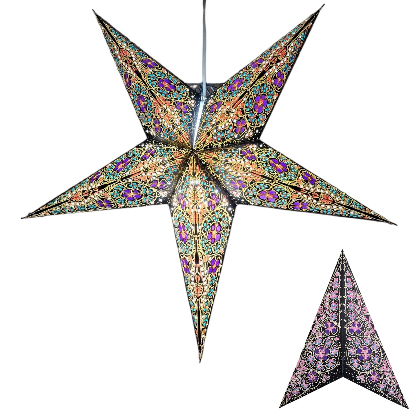 Yepsio Paper Star Lantern Lampshade, 60 cm, Hanging Decorations for Christmas, Wedding, Home, Party (Galaxy 03)