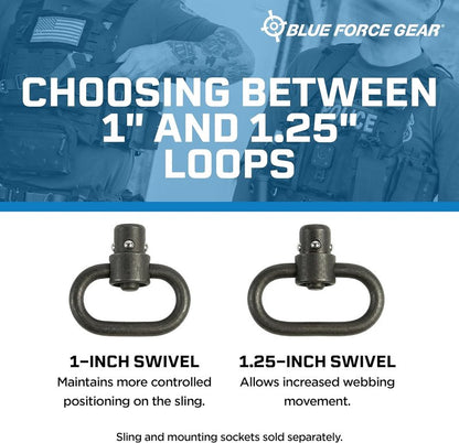Push Button Sling Swivel - Durable Machined Steel Attachment Hardware for Rifles | Blue
