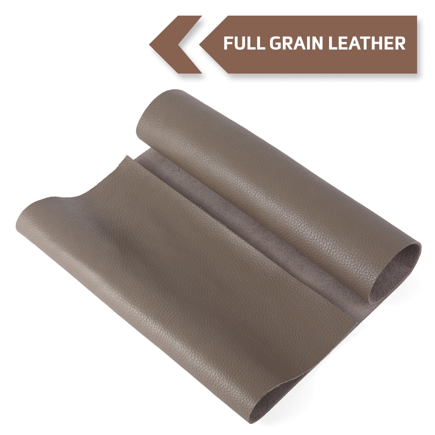 Shkira 24''X12'' Genuine Olive Gray Dotted Leather Sheets for Hobby Workshops - Tooling Square - 2.0MM Thick Genuine Top Full Grain Oil Tan - Thick Leather Pieces