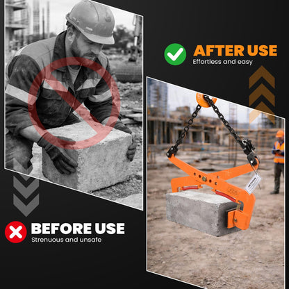 HEYVOZE 772 lbs Granite Slab Lifting Clamp, Adjustable Range: 11.8"-20.1", Heavy Duty Stone Lifting Clamps for Carrying and Vertical Transport of Marble, Concrete Blocks, Slate Sheets, Curb Stones