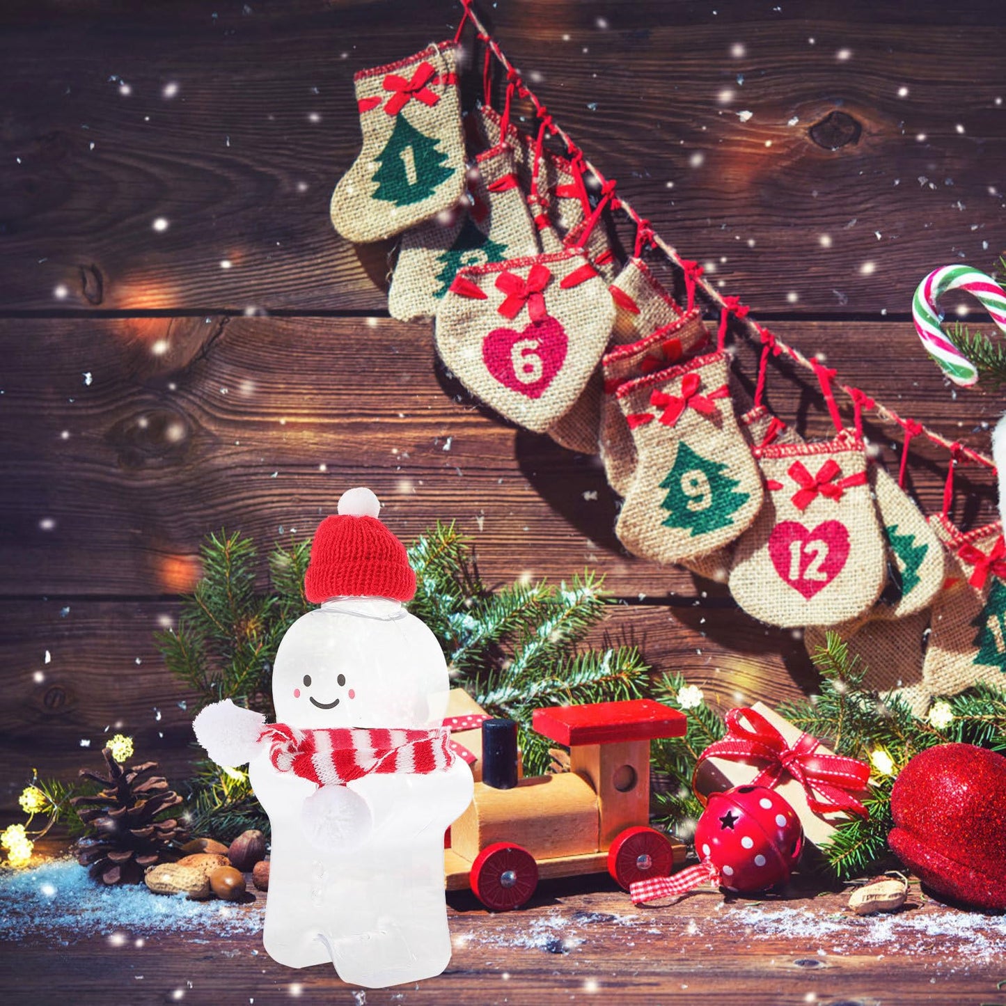 ARTIBETTER Gingerbread Plastic Juice Bottles, Empty Christmas Milk Beverage Bottle Gingerbread Man Cookies Jar Drink Containers Water Bottles Xmas Clear Candy Jar 3 Sets