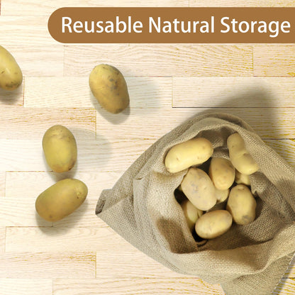 5PCS Large Burlap Bags- 20x30 Inch Natural Jute Burlap Sacks, Reusable Plant Grow Bags Root Vegetable Holders, Strong Potato Sacks for Gardening Planting Food Storage