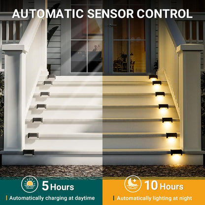 SOLPEX Solar Deck Lights Outdoor 16 Pack, Solar Step Light Waterproof Led Light for Outdoor Stairs, Step, Fence, Yard, Patio, and Pathway(Warm White)