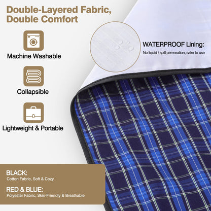 Roylvan Adult Bibs, 3 Pcs Washable Clothing Protector with Crumb Catcher for Eating, Reusable Waterproof Large Feeding Adult Bibs for Men Women Elderly Senior, Black/Red/Blue