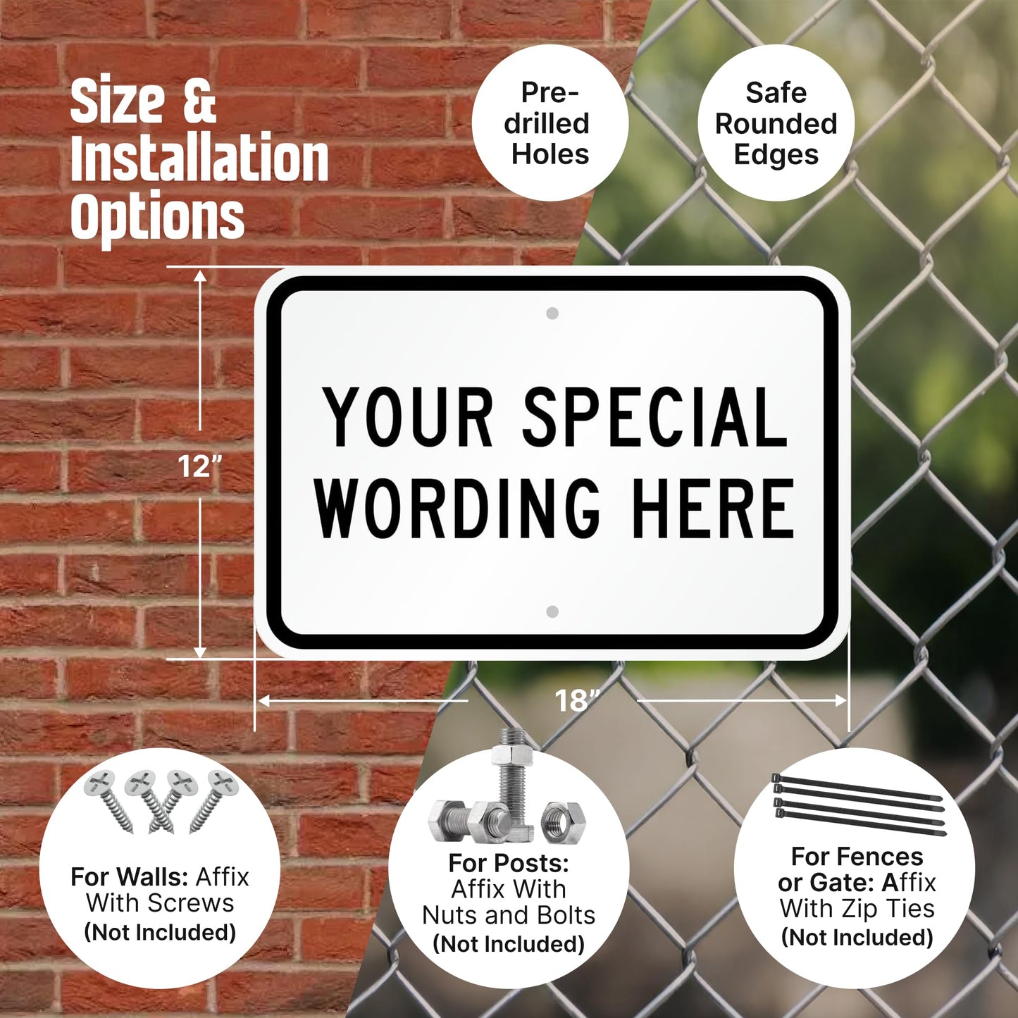 SmartSign 12"x18" Custom Sign, Add Your Text and Choose Color 63 mil Laminated Rustproof Aluminum, Fade-Proof, Personalize for Business, Home, Airbnb, Delivery, Made in USA