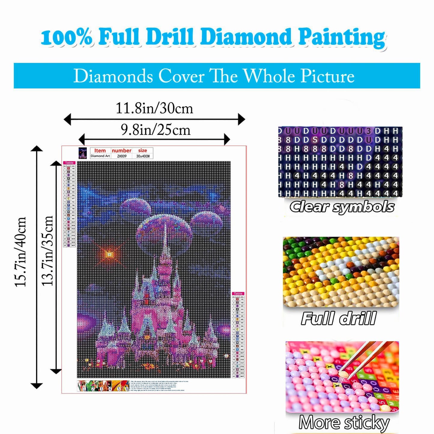 LumiCraft Starry Castle Diamond Art Kits for Adults, Cartoon Diamond Painting Kits, 5D Full Drill Crystal Rhinestones Art Kits for Beginner Home Wall Decor 12x16in