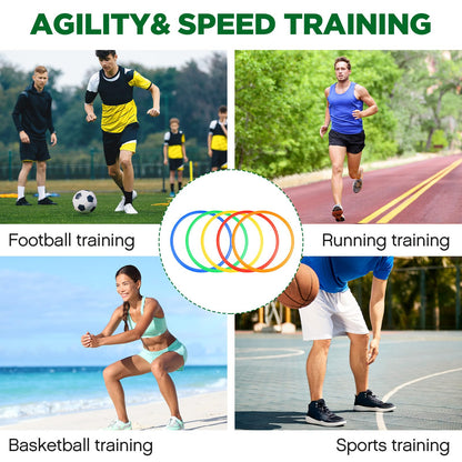 Deekin 40 Pcs 15 Inch Orange Agility Rings Speed and Agility Training Rings Exercise Speed Ring Circle Jumping Hoops for Training Toss Equipment