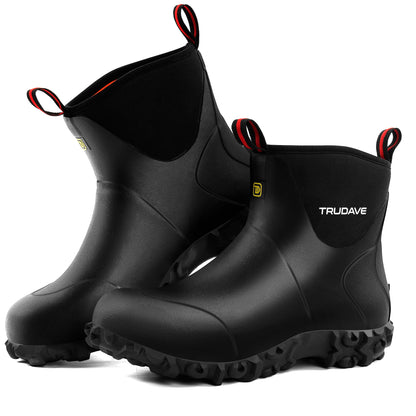 Trudave Rubber Waterproof Boots for Women - Women's Rain Boots Insulated, 6mm Neoprene Mud Boot with Steel Shank, Anti-Slip Outdoor Work Shoes for Hunting, Gardening, Farming, Yard Working