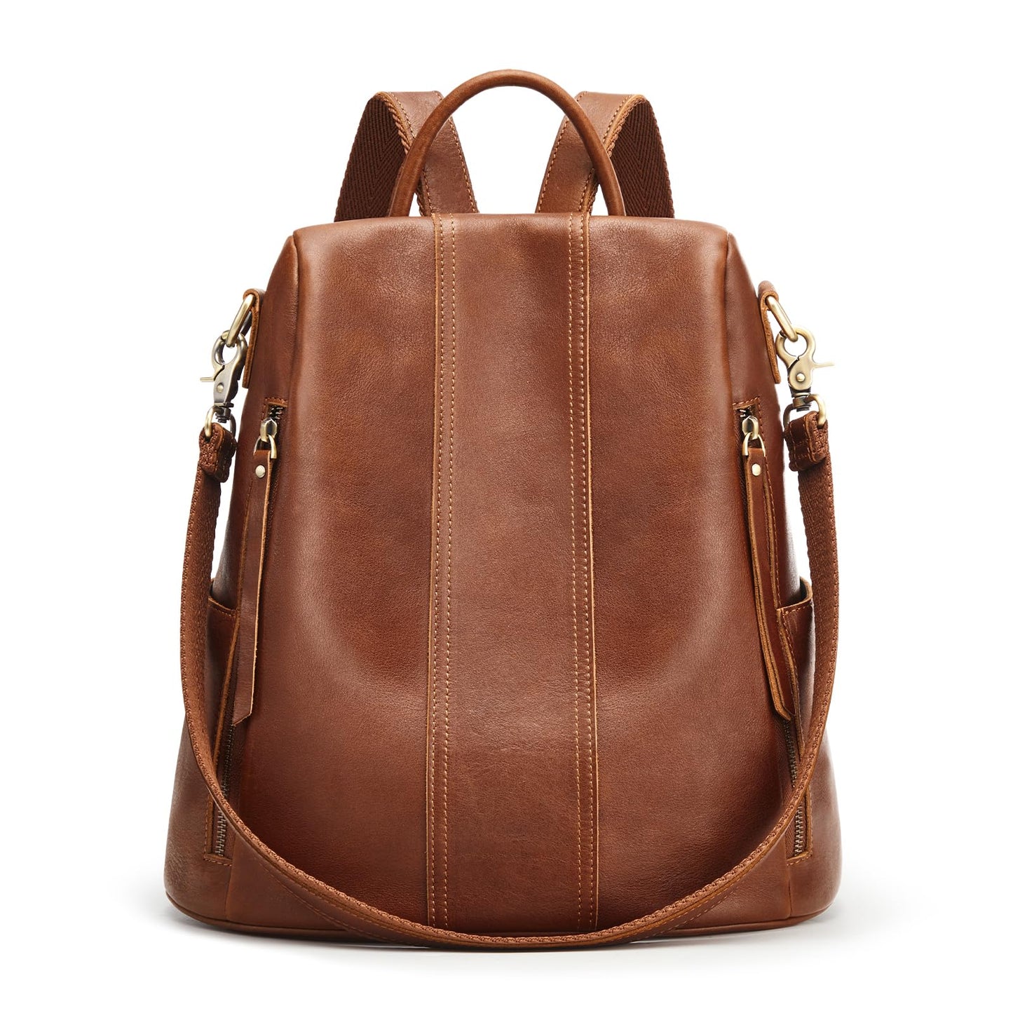 S-ZONE Leather Backpack Purses for Women Antitheft Soft Rucksack Ladies Shoulder Bag Medium