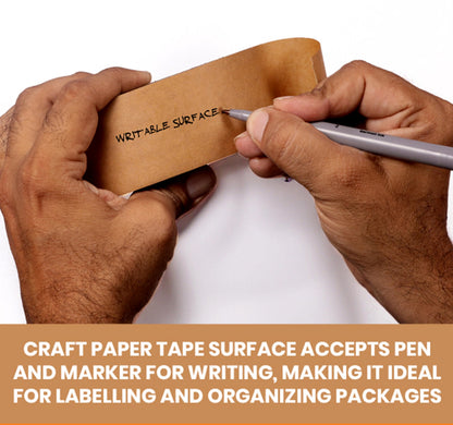 Rams Kraft Paper Packing Tape, Pack of 3, 1.88 Inch X 110 Yards (100 Metre / 328 Feet Per Roll) Total 330 Yards / 984 Feet, Big Roll for Shipping, Moving, Packing & Sealing