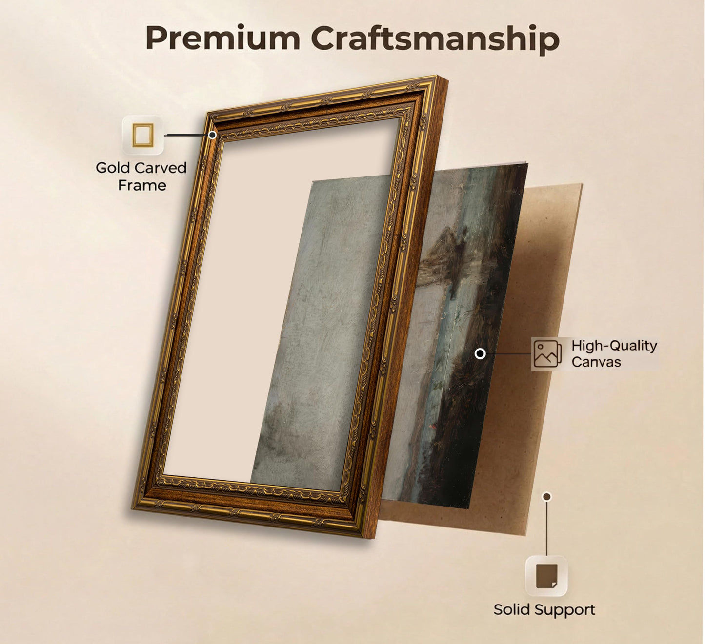 KKP Antique Gold Framed Coastal Wall Art, Vintage Sailboat Canvas Prints