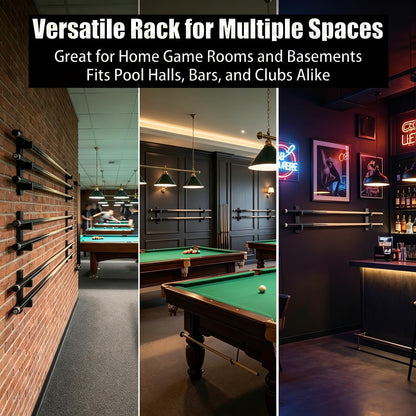 ERMMZHZW Pool Stick Holder Wall Mount Pool Stick Rack Billiard Cue Racks,Horizontally displays two billiard cues on the wall, Suitable for organizing billiard table accessories and equipment (1 pair)