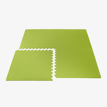 We Sell Mats 3/8 Inch Thick Multipurpose Exercise Floor Mat with EVA Foam, Interlocking Tiles, Anti-Fatigue for Home, or Gym, Lime Green, 24 Sq Ft