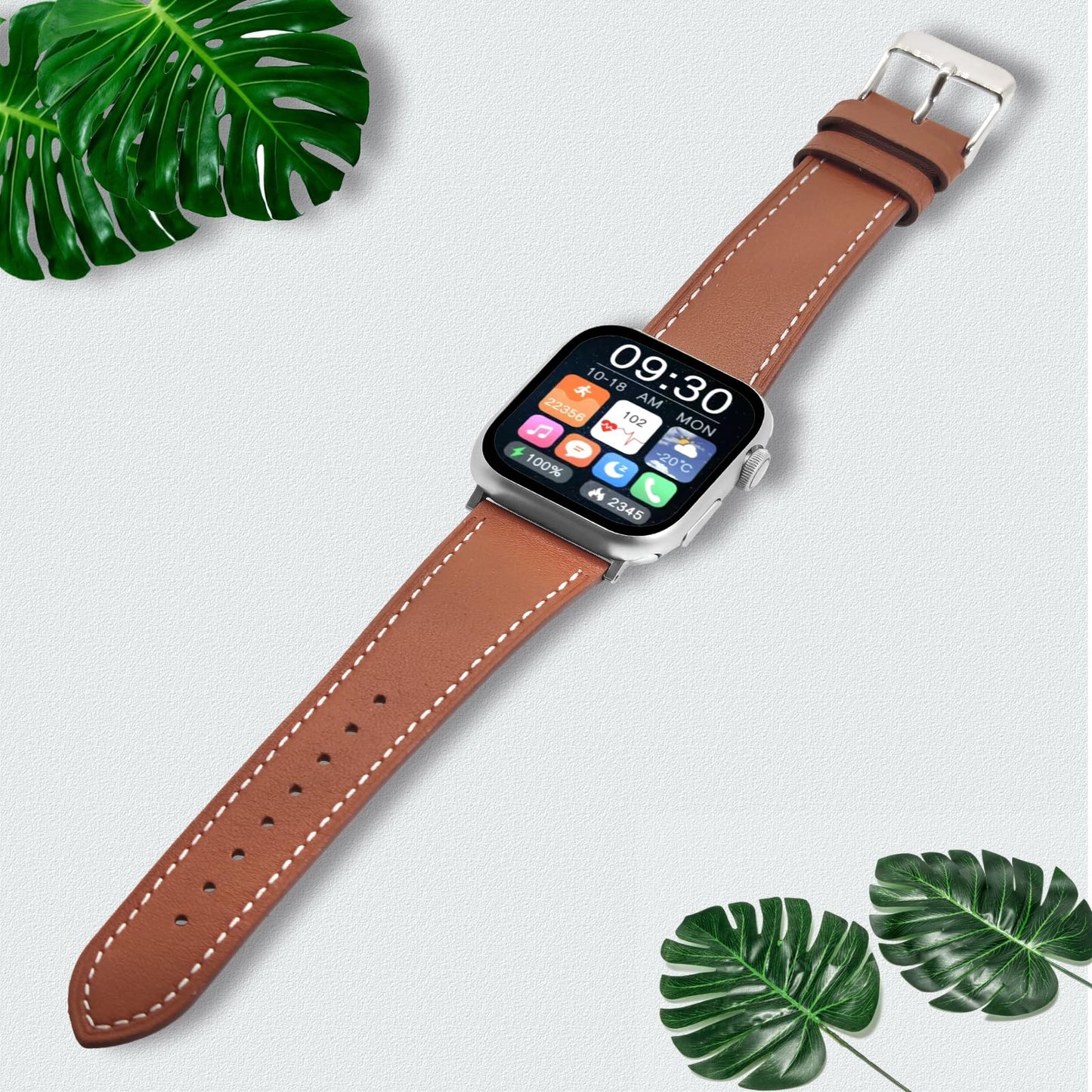Premium Italy Leather Bands Compatible with Apple Watch Band 40mm 38mm 41mm 42mm 44mm 45mm 46mm 49mm Women Men, Leather Smartwatch Replacement Straps for iWatch Series Ultra SE 11 10 9 8 7 6 5 4 3 2 1