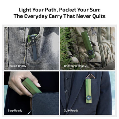 OLIGHT ArkPro EDC Flat Flashlight Rechargeable with Green Beam, UV and White LED,1500 Lumens USB-C Pocket Camping Flashlight, Spotlight Floodlight for Outdoor Emergency Working (OD Green CW)