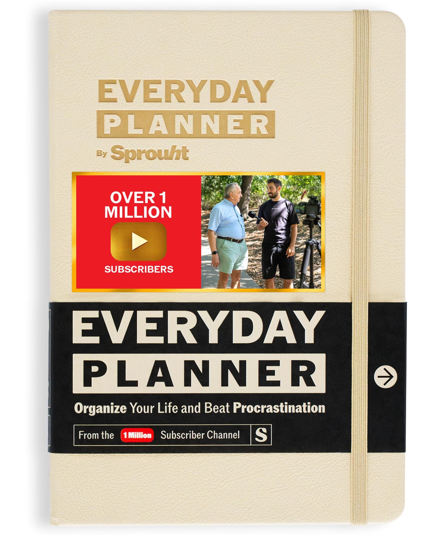 Sprouht Undated Daily Planner | 90 Day Daily & Weekly Productivity Journal with Hourly Schedule, To Do List, Goal Tracker & Habit Tracker | ADHD Planner for Men & Women | Hardcover Agenda (Cream)