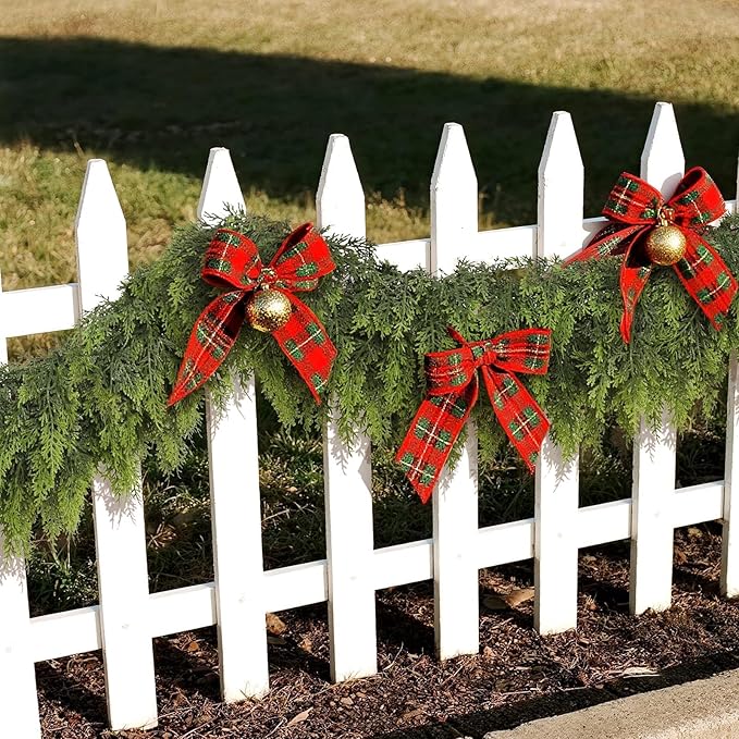 16FT Real Touch Cedar Garland for Fireplace - Artificial Christmas Garlands Realistic Faux Greenery Fake Pine Needles Garland for Holiday,Table, Window,Mantel,Stairs, Home,Indoor Outdoor Decor (1PCS)