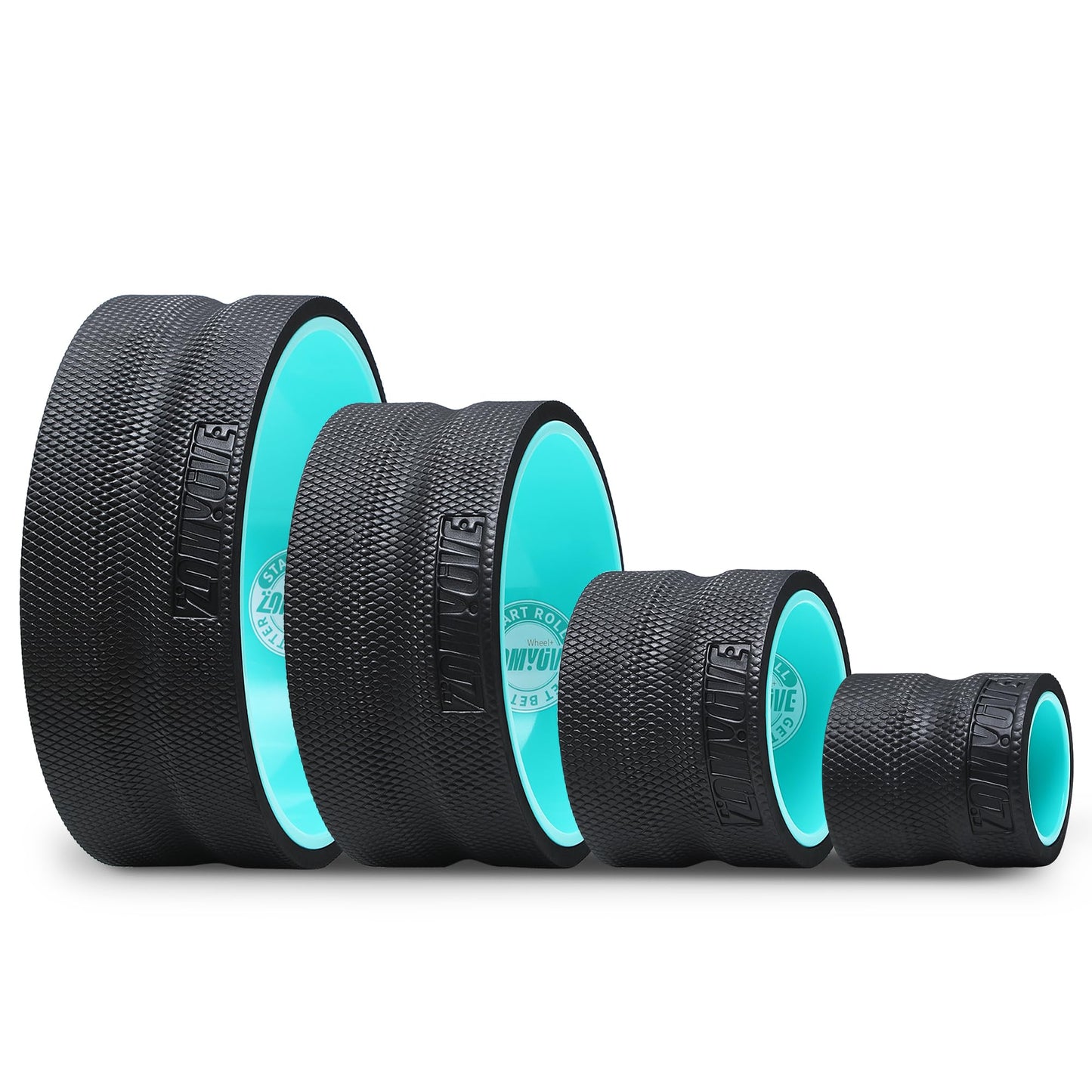 3 Pack Back Roller- Yoga Wheel for Back Pain Reliefn & Stretching, Back Wheel for Deep Tissue Massage, Foam Roller for Physical Therapy & Exercise