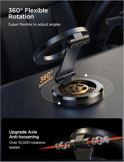 JOYROOM Fits MagSafe Car Mount, [All-Metal] Magnetic Phone Holder for Car with Strong Magnets, 360° Adjustable iPhone Car Mount, Car Accessories for Women Men, for iPhone 17 Pro Max 16 15 14 13 12