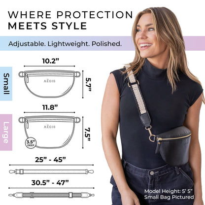 Leather RFID Anti Theft Sling Bag for Women, Small Crossbody Travel Purse, Pickpocket Proof RFID Blocking Crossbody Bag for Women Travel, Small Black