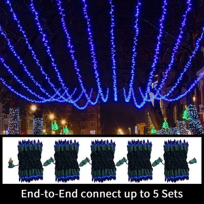 LAMPHOME Blue Christmas Lights,100Lights 19.6ft UL Certified Mini Bulb String Lights, Hanukkah Traditional Light for Outdoor Christmas Tree Garden Holiday Party Patio Wedding Garland Decor