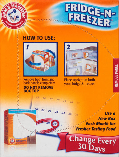 Arm & Hammer baking Soda, Fridge-N-Freezer Pack, Odor absorber, 14oz Pack, (case Of 12)