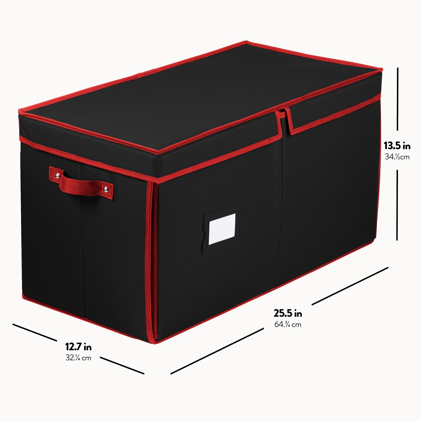 Premium Large Christmas Ornament storage Box, with Side Open, Drawer Style Trays - 3" Compartment, 8 Trays, Keeps 128 Holiday Ornaments & Xmas Accessories, Storage Container Made Of 600D Oxford Fabric