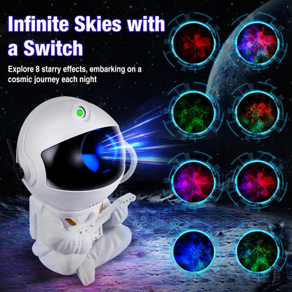 Astronaut Galaxy Projector Night Light – White Astronaut Holding Star, Star Projector Galaxy Lamp for Kids Bedroom, Space Decor & Gift