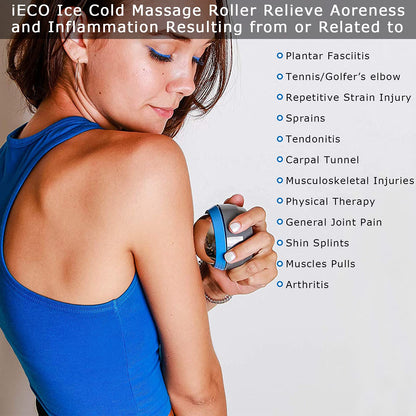 iECO Cold Massage Roller Ball - Ice Roller Ball for Muscles Deep Tissue, Cold & Heat Therapy, Plantar Fasciitis Roller