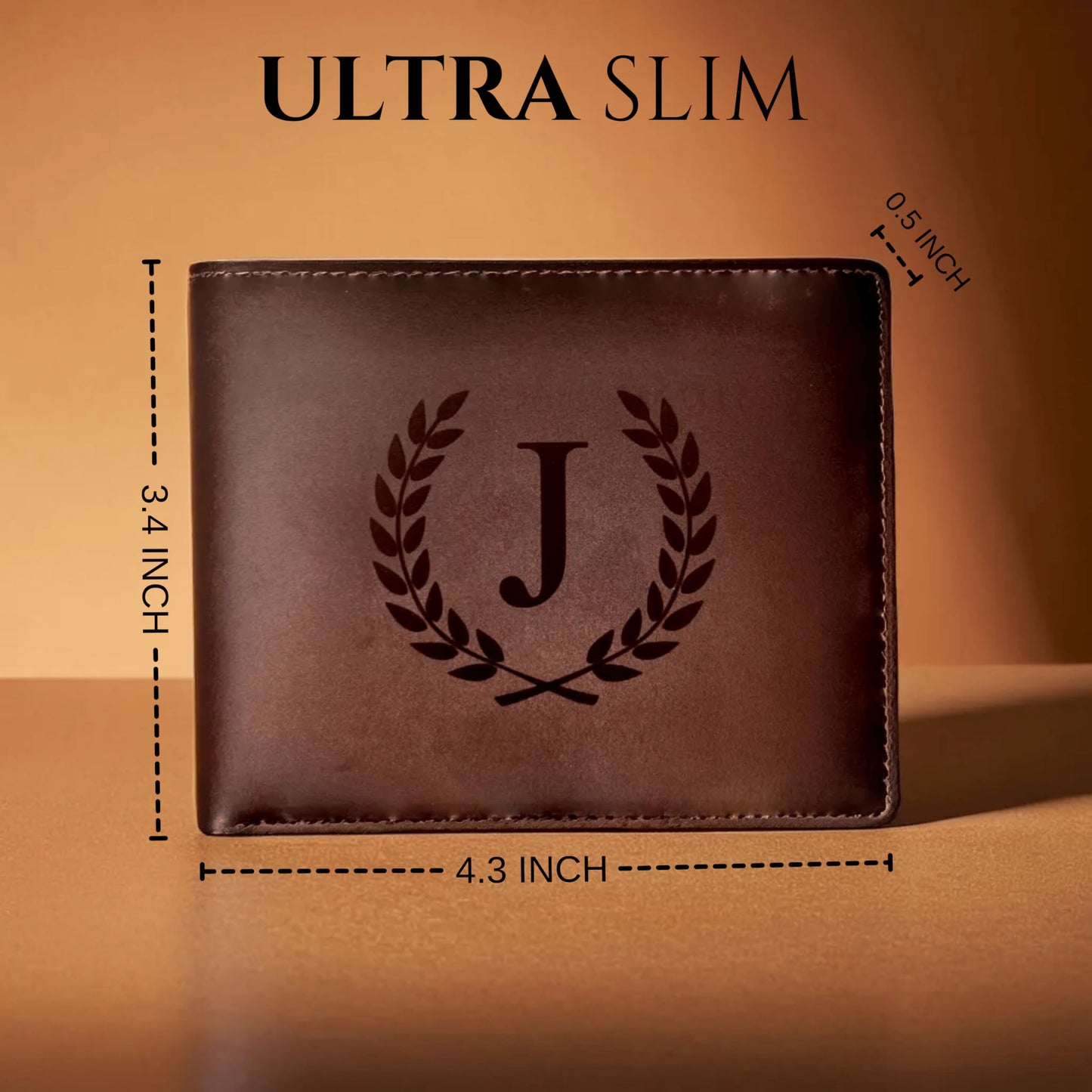 Premium Engrave Personalized Leather Wallet for Men, Custom RFID Blocking, Great Gift for Him, Husband, Dad, Anniversary, Groomsman, Son, Grandpa, Boyfriend, Wedding
