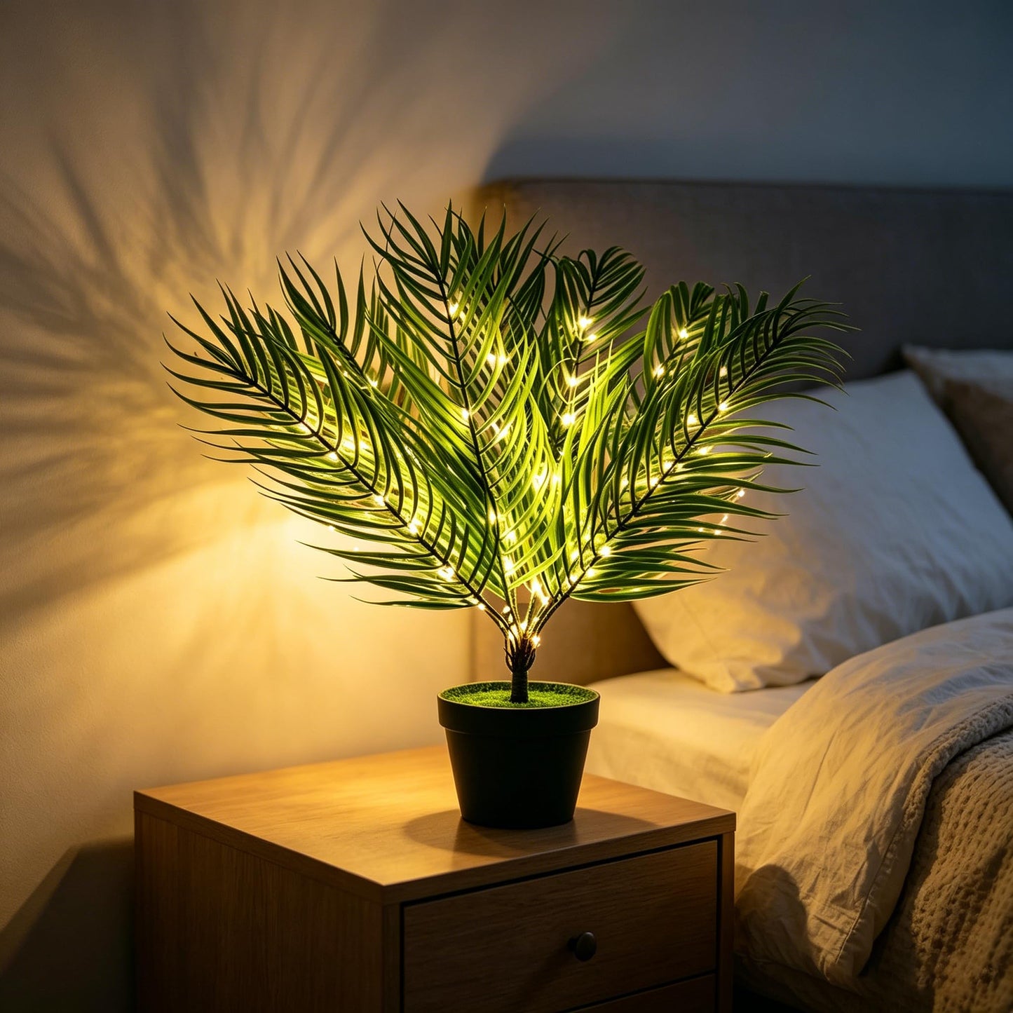 hibeauti 19.6" Artificial Twinkling Tree Light, USB & Battery Operated LED Plant Lamp for Bedroom Office Bar Office Party Decor, Ideal Christmas Birthday Mothers Day Housewarming Gifts for Men Women