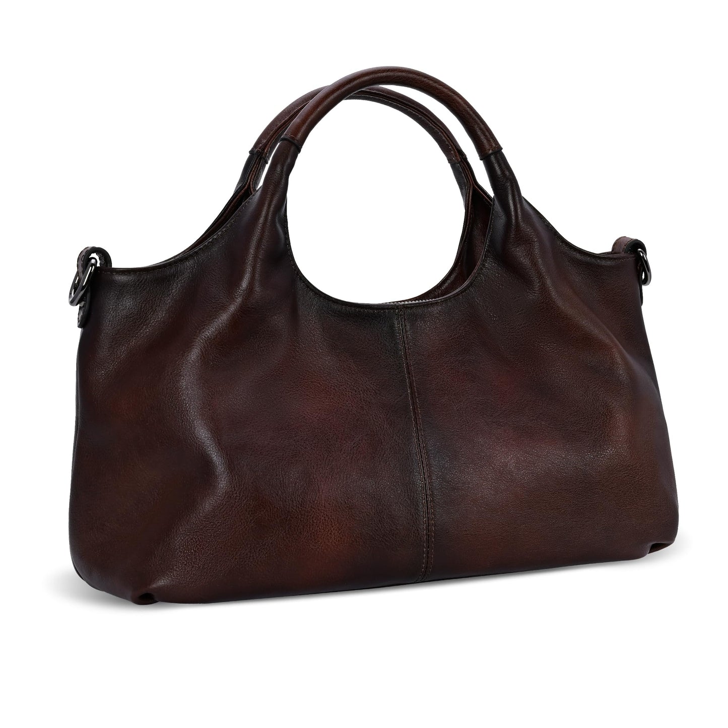 Iswee Genuine Leather Purses for Women Satchel Handbags Crossbody Shoulder Bag Designer Top Handle Bag Hobo Medium Size (Coffee)