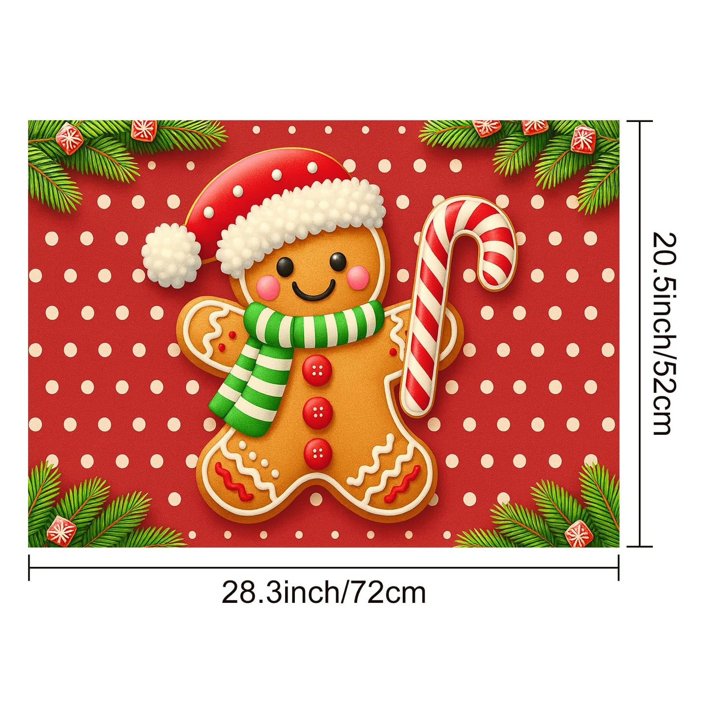 HOMETITUTE Stove Top Covers for Electric Glass Stove 28x20 Inch Gingerbread Man Christmas Cooktop Protector Heat Resistant Counter Cover Dish Drying Mat for Kitchen RV Camper