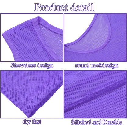 Sintege 12 Pcs Soccer Pinnies Pennies Jersey Scrimmage Vest Sports Practice Jersey Mesh Basketball Vest for Youth Adult Kids(Medium,Purple)